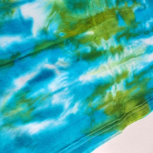 NWT Chrysocolla Green & Blue Tie Dye Cotton Tank Top Yoga Shirt Hand-Dyed - Picture 2 of 3